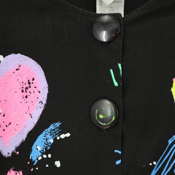 Topsun Downs Shirt Women M Black Retro Whimsical Artistic Playful Grunge Concert - Picture 9 of 10